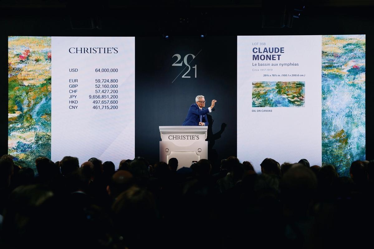 Jussi Pylkkänen took the rostrum for the last time this evening at Christie's 20th-century evening sale

Courtesy of Christie's Images Ltd